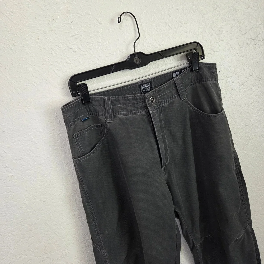 KUHL Mens Pants 34x30 Cotton Nylon Charcoal Grey Hiking Utility Workwear Pants